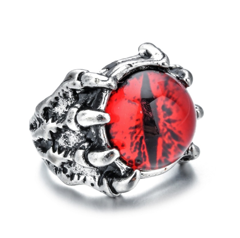 Red Evil Eye Adjustable Ring For Men